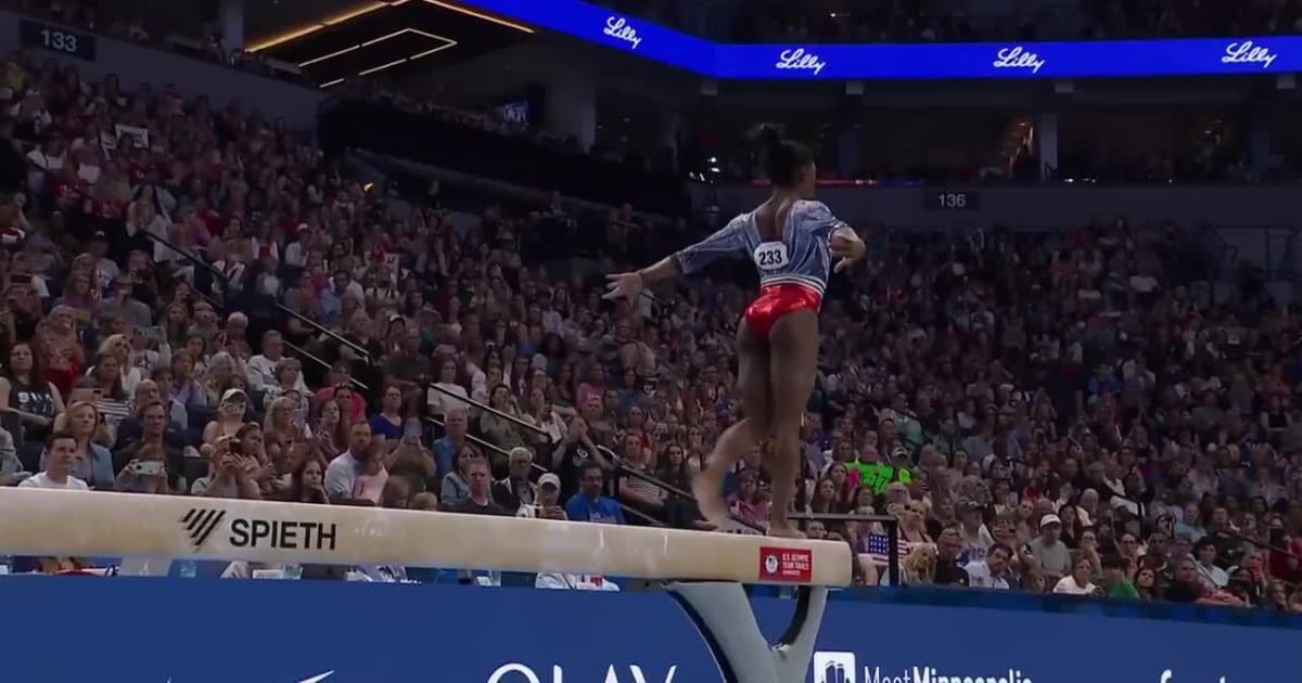 Team USA Women's Night 1 Simone Biles Beam 2024 U.S. Olympic Team